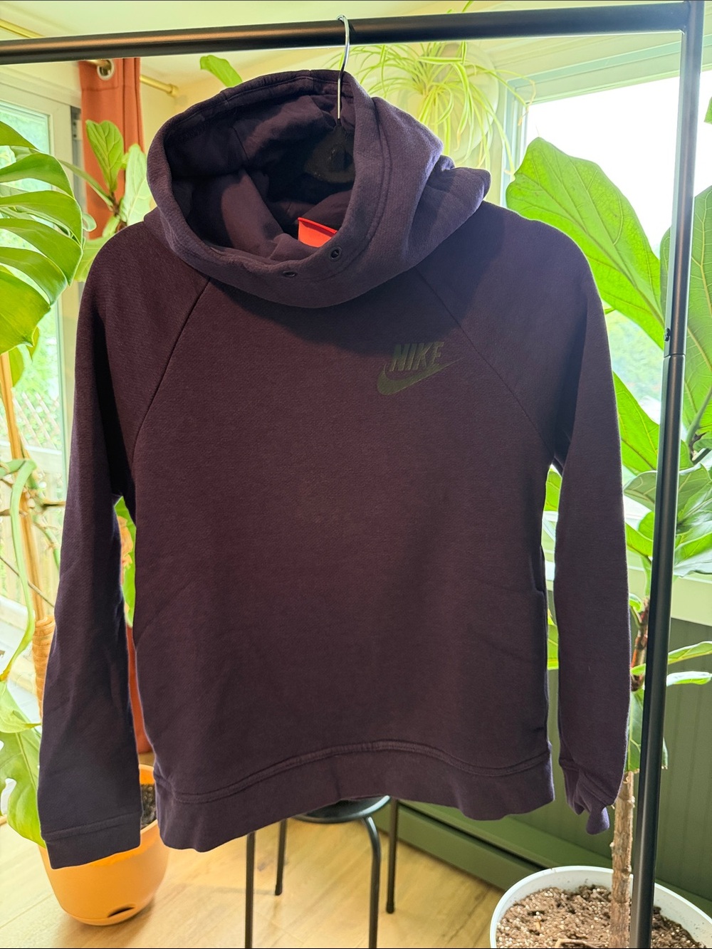 Nike Purple Funnel Neck Pullover Hoodie